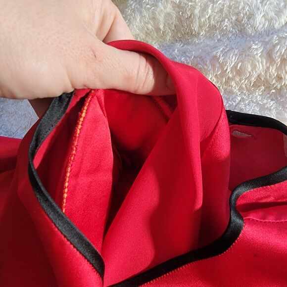 Vintage The Silk Farm Made In Korea Red Silk Midi Dress Old Money Modest Sz‎ 6/8 - Picture 5 of 9